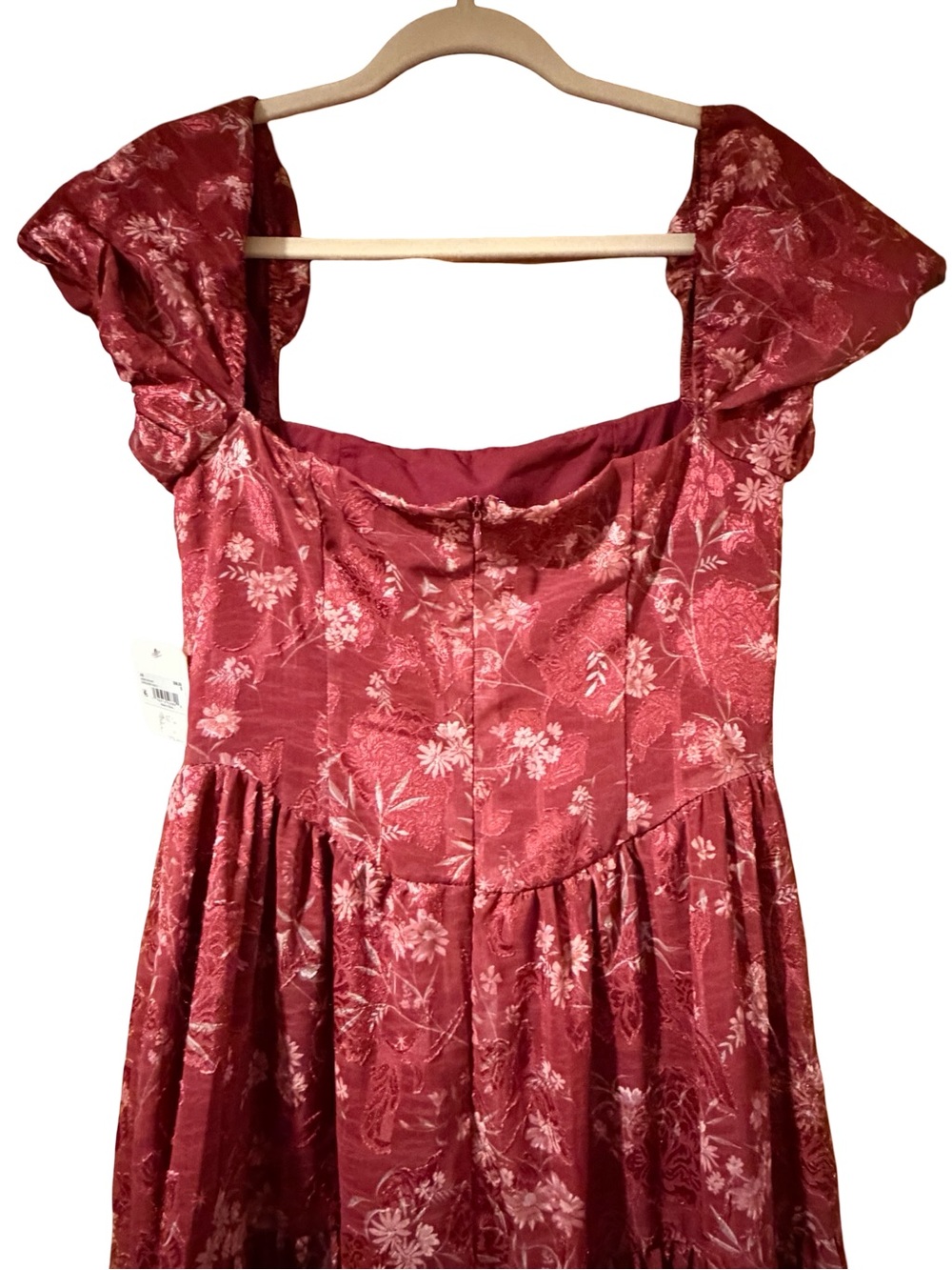 Altar’d State Junie Floral Maxi Dress Burgundy S NWT - Picture 9 of 12